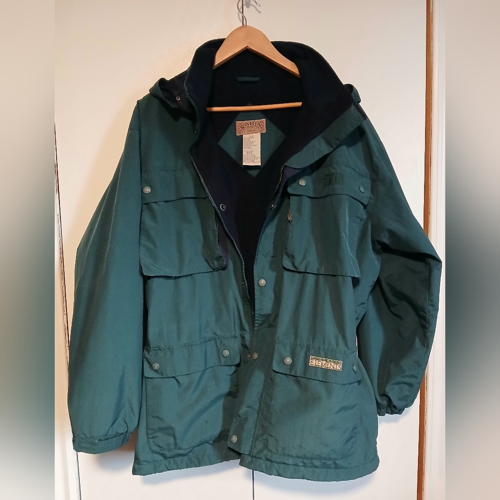 ​Vintage Northern Elements Cabin Essentials Fleece Lined Parka Jacket Navy/Green